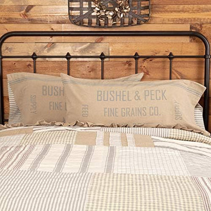  VHC Brands Boho & Eclectic Farmhouse Bedding-Grace White Sham, King (40488)