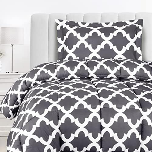  Utopia Bedding Queen Comforter Set (Grey) With 2 Pillow Shams - Bedding Comforter Sets - Down Alternative Comforter - Soft And Comfortable - Machine Washable