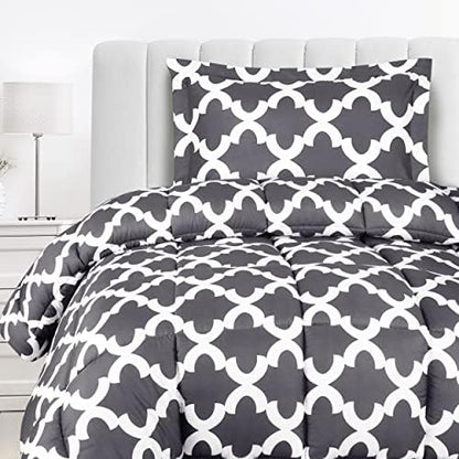  Utopia Bedding Queen Comforter Set (Grey) With 2 Pillow Shams - Bedding Comforter Sets - Down Alternative Comforter - Soft And Comfortable - Machine Washable