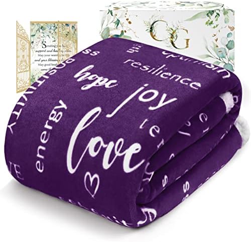  T Well Soon Gifts For Men Women Throw Blanket, Inspirational Gift Blankets For Women, Sympathy Gifts Care Hug Healing Blanket, Breast Cancer Gifts For Women Patients, Chemo Care Package - Pink