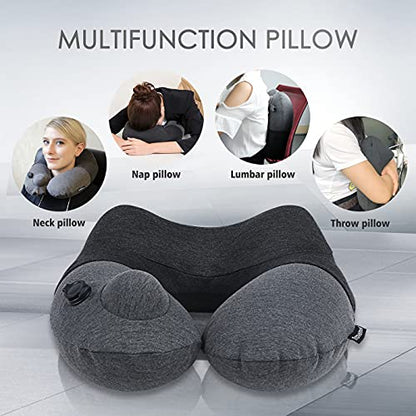  Travelicons Inflatable Travel Pillow,Neck Pillow For Traveling,Airplane Travel Pillw Improved Support Design For Car Sleeping