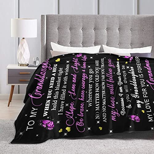  O My Granddaughter Blanket From Grandmom Throw Blankets Throws For Christmas Birthday Gifts 50X60 Inch
