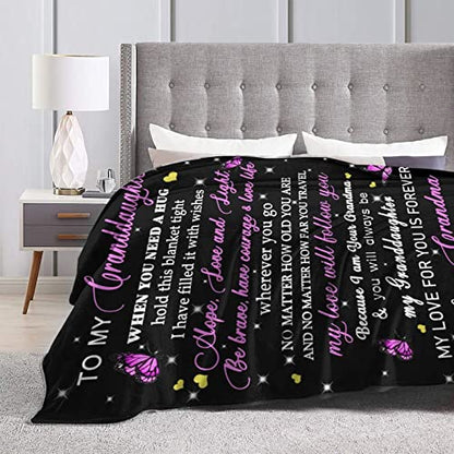  O My Granddaughter Blanket From Grandmom Throw Blankets Throws For Christmas Birthday Gifts 50X60 Inch