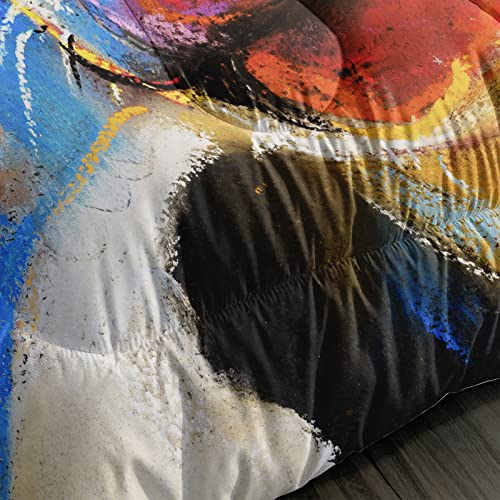  BSNTHO Cute Cartoon Cow Bedding Cot Bedding Set Tie Dye Comforter Set Queen Size 3D Bull Cattle Animal Comforter Set Farmhouse Cow Bedroom 1 Comforter 2 Pillowcase