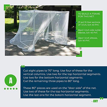  Ultra Large Mosquito Net With Carry Bag, Large 2 Openings Netting Curtains | Camping, Bedding, Patio | Carrying Pouch And Hanging Kit