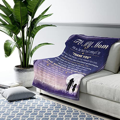 Mom Gifts From Daughters - To My Mom Blanket 60"x50" - Gifts For Mom From Daughter - Mothers Day Blanket Gifts For Mom - Best Mom Ever Gifts - Valentine Birthday Gift Ideas