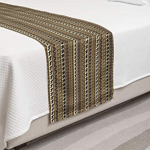  Ambesonne Nautical Bed Runner, Pastel Toned Sea Shell Starfish Mollusk Seahorse Coral Reef Motif Design, Decorative Accent Bedding Scarf For Hotels Homes And Guestrooms, Tan Turquoise White