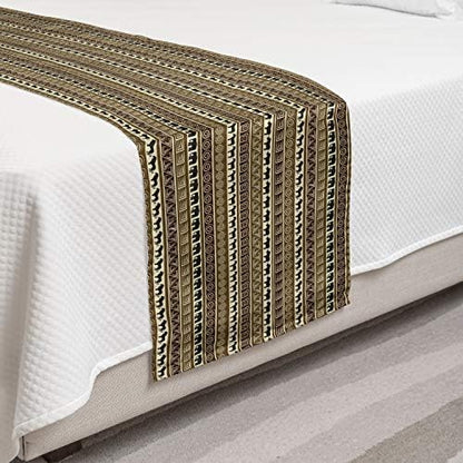  Ambesonne Nautical Bed Runner, Pastel Toned Sea Shell Starfish Mollusk Seahorse Coral Reef Motif Design, Decorative Accent Bedding Scarf For Hotels Homes And Guestrooms, Tan Turquoise White