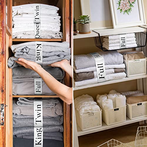  8 Pieces Bed Sheet Organizer Sheet Keepers Closet Organization King Twin Full Queen Sheet Straps Elastic Bed Sheet Storage Bedding Bands Closet Organizer For Wardrobe Dorm Laundry Room (Black)