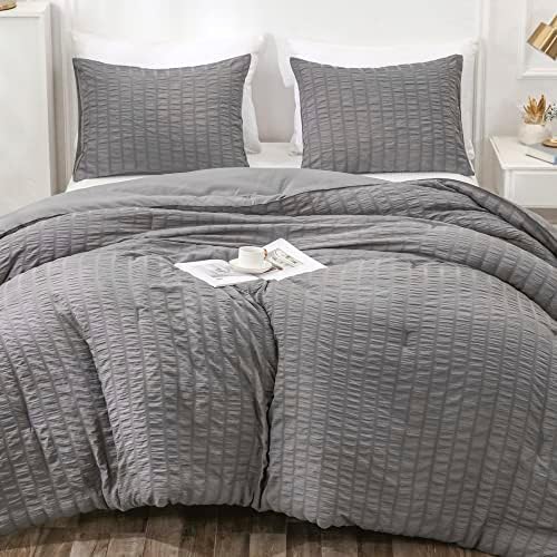  YOZEN Sage Green Queen Seersucker Comforter Set (90x90 Inch), 3 Pieces Textured Comforter With 2 Pillowcases, Soft Lightweight Microfiber Down Alternative Bedding Set For All Season