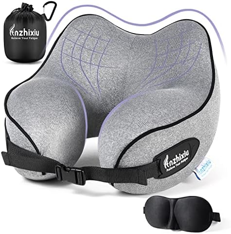  Anzhixiu Travel Pillow Heighten Humps Neck Pillow For 360 Degree Support .Release Your Neck Pain During Travel, Office And Home- Ergonomics Curve Neck Support Pillow, Black Color