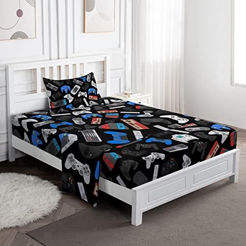  Jekeno Full Size Bohemian Bedding Sheet Set, Boho Sheet Set 3 Piece Colorful Tribal Striped Bed Sheets Set + Deep Pocket Fitted Sheets + Flat Sheet + Pillow Case