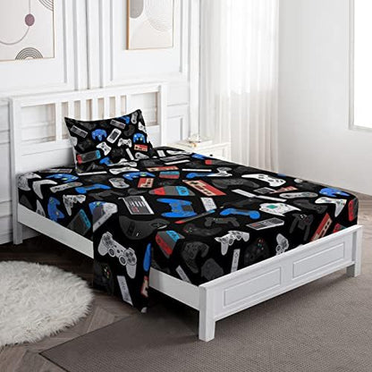  Jekeno Full Size Bohemian Bedding Sheet Set, Boho Sheet Set 3 Piece Colorful Tribal Striped Bed Sheets Set + Deep Pocket Fitted Sheets + Flat Sheet + Pillow Case