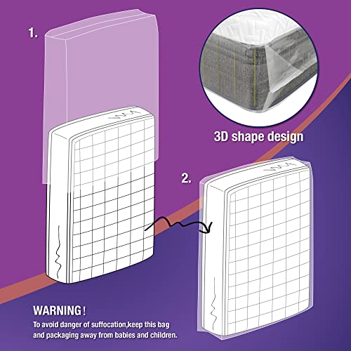  Queen Mattress Bag For Moving Storage, 4 Mil Heavy Duty Mattress Cover, Thick And Tear Resistant (Queen)