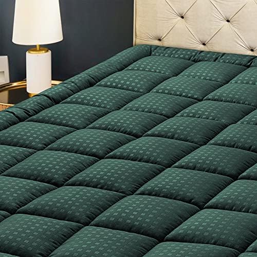  Queen Mattress Pad Quilted Fitted Mattress Protector Cooling Pillow Top Mattress Cover Breathable Fluffy Soft Mattress Topper With 8-21" Deep Pocket