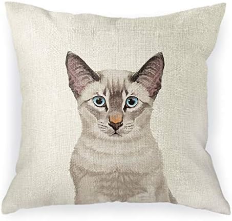  WIRESTER Sofa Pillow Case, Decorative Throw Pillow Cushion Cover For Home Office 18 X 18 Inch, Cute Tuxedo Cat