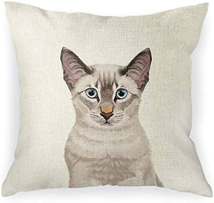  WIRESTER Sofa Pillow Case, Decorative Throw Pillow Cushion Cover For Home Office 18 X 18 Inch, Cute Tuxedo Cat