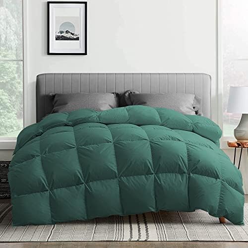 Puredown® Goose Feather Down Comforter Twin Size, All Season Medium Warmth Duvet Insert, Luxury Hotel Collection Bedding Comforters, Ultra Soft 100% Cotton Cover Shell(68x90,Dark Grey)