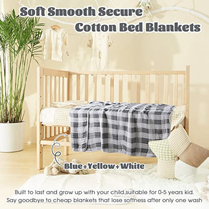  Baby Muslin Blankets Neutral Cotton Receiving Swaddle Blanket, Large Baby Quilts For Girls Boys. Also For Newborn Nursing Cover, Baby Bath Towels, Toddler Blanket For Crib (Grey,White)