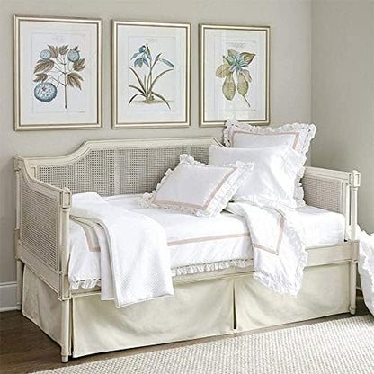  Pleated Daybed Skirts Twin Size Split Corners For Day Beds Three Side Coverage, Easy Fit, Made With Brushed Microfiber (Twin -14,White)