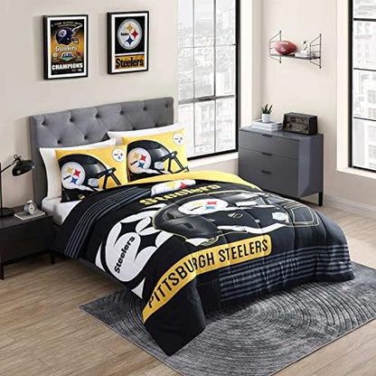  Sweet Home Collection NFL Bedding Comforter Set Officially Licensed Luxurious Down Alternative With Shams Team Print, Green Bay Packers, Twin/Twin XL