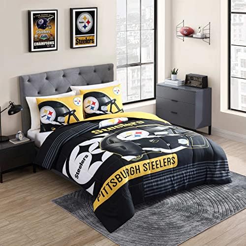  Sweet Home Collection NFL Bedding Comforter Set Officially Licensed Luxurious Down Alternative With Shams Team Print, Green Bay Packers, Twin/Twin XL