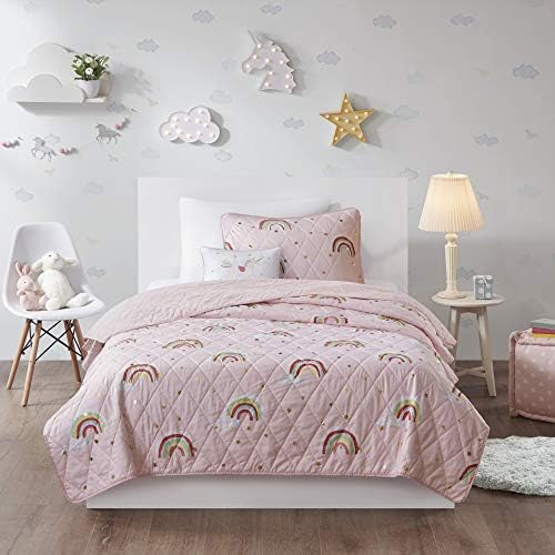  Mi Zone Kids Nash Reversible Quilt Set, Vibrant Fun Design, Lightweight All Season Children Bedding, Coverlet Bedspread, Boys Bedroom Décor, Full/Queen, Big Wheel Monster Trucks 4 Piece