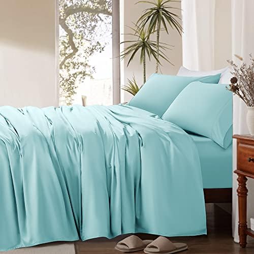  SONORO KATE Cotton King Size Sheets - 1000 Thread Count, Luxury 100% Egyptian Cotton Sheets Set, Cooling Bed Sheets, Deep Pocket Up To 16" - 4 Piece (White, King)