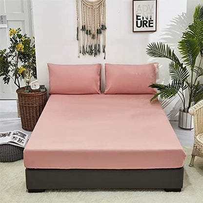  Solid Rust Bed Sheet Set Burnt Orange 4 Pieces Bedding Sheet Set 1 Fitted Sheet 1 Flat Sheet With 2 Pillowcases Queen Size Women Men Bed Caramel Sheet Sets
