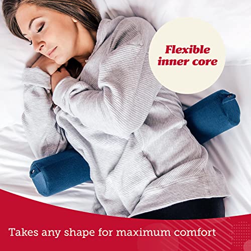  Lusso Gear Twist Memory Foam Travel Pillow -Neck, Lumbar & Leg Support - Adjustable Pillow For Plane, Car, Home - Machine Washable/Dryer Safe Cover - Attaches To Luggage - Ear Plugs, Eye Mask (Gray)