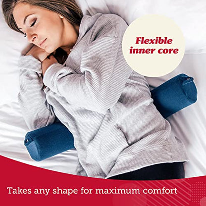  Lusso Gear Twist Memory Foam Travel Pillow -Neck, Lumbar & Leg Support - Adjustable Pillow For Plane, Car, Home - Machine Washable/Dryer Safe Cover - Attaches To Luggage - Ear Plugs, Eye Mask (Gray)