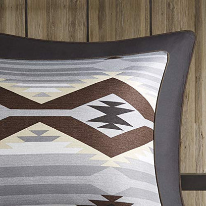  Woolrich Rustic Lodge Cabin Comforter Set - All Season Down Alternative Warm Bedding Layer And Matching Shams, Oversized Queen, Bitter Creek, Grey/Brown