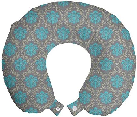  Ambesonne Mermaid Travel Pillow Neck Rest, Underwater Fantasy Fish Girl Woman Swimming Exotic Cartoon, Memory Foam Traveling Accessory For Airplane And Car, 12", Lilac Blue