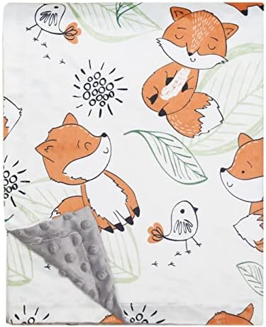  Soft Plush Deer Minky Baby Blanket For Boys Girls Unisex With Print Animal Pattern Double Layer Dotted Backing Bed Throws For Baby Crib Receiving For Newborns 30x40 Inches