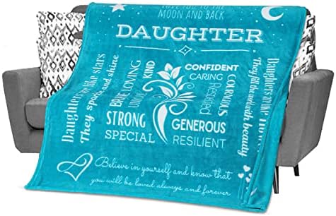  FILO ESTILO Daughter Gifts From Dad, Mom, Daughter Throw Blanket Bedroom Décor For Girls, Birthday Gifts For Daughter, Unique Presents For Daughters 60x50 Inches (Pink)