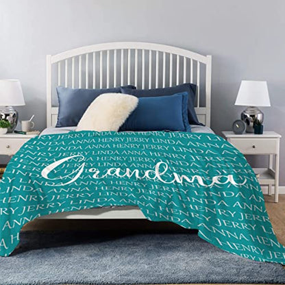  Ottoy Personalized Grandma Blanket Gifts For Grandma Custom Blanket For Grandma Customized Blanket For Grandma Birthday Gifts From Grandchildren, Nana Gifts, Valentines Day Gift 80"x60" For Adults