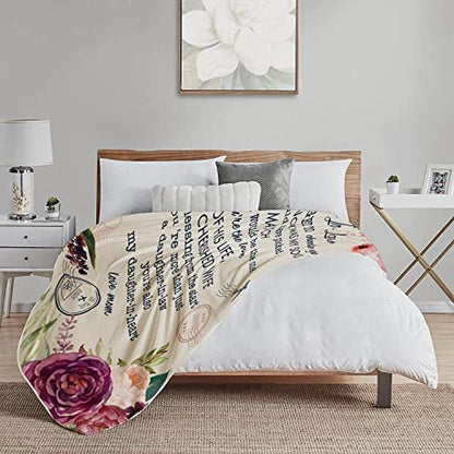  To My Daughter In Law Gift Ideas From Moms Flannel Fleece Blanket Super Soft Throw Warm Blankets Future Daughter-in-Law Birthdays Anniversary Wedding Gifts Presents Idea For Bed Sofa Adults 60"X50"