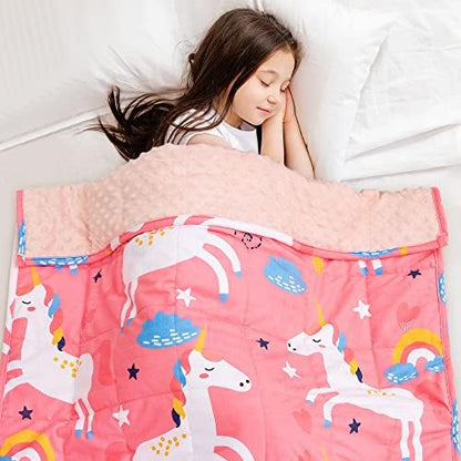  Insugar 3lbs Kids Weighted Blanket, Flannel Toddler Heavy Blankets Throws With Minky Dots For Calming Sleep, Shark Cartoon Pattern, Soft And Smooth Children Lap Blanket, 36” X 48”, Mint