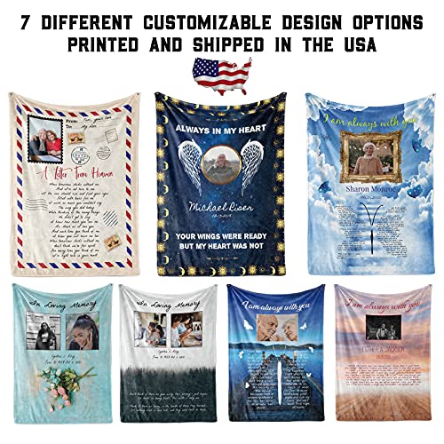  Personalized Memorial Blanket Collection, Custom Keepsake Throw, Sympathy Gift, Remembrance Gift, Memory Gifts (Design 1, 50" X 60" Medium Minky Fleece)…