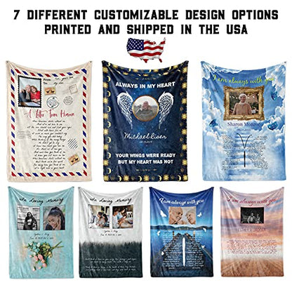 Personalized Memorial Blanket Collection, Custom Keepsake Throw, Sympathy Gift, Remembrance Gift, Memory Gifts (Design 1, 50" X 60" Medium Minky Fleece)…