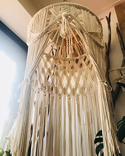  SN HANDICRAFTS Luxurious Boho Cotton Macrame Canopy/Macrame Canopy/Macrame Wedding Accessories/Baby Nursery Canopy