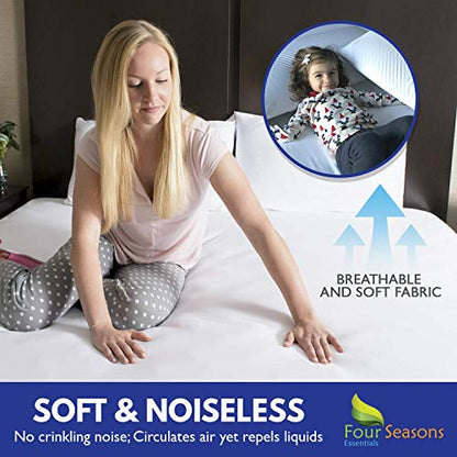  Sleeper Sofa Queen Mattress Protector 60" Wx72 Lx5 D - Waterproof Zippered Encasement Premium Quality Bed Cover Protects Against Dust, Allergens