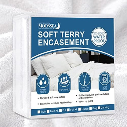  Zippered Mattress Protector Twin Extra Long With Ultra Soft Terry Surface, 6-Side Waterproof Mattress Encasement, Durable Zipper, Noiseless, For Standard Twin XL Size Mattress 39'' X 80''