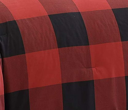  Buffalo Plaid 5pc Red And Black Bed In A Bag