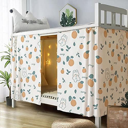  Bunk Bed Drapes For Bottom 2 Pcs/Set Lightproof Bed Canopies Curtain In Student Dormitory Bedroom Cute Lighttight Cloth (Cat&Star,3.8ft H)
