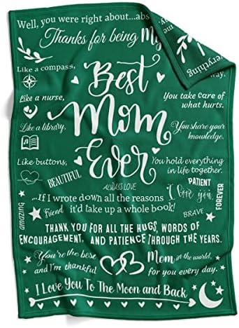  Best Mom Ever Blankets, Mom Blankets From Daughter Son, Letter Warm Soft Throw Blankets For Mom, Mother Blankets For Mom, Mom Gifts For Birthday, Christmas, 50" X 70"