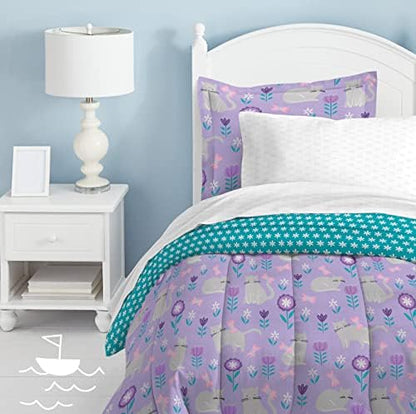  Dream FACTORY Cat Garden Comforter Set, Twin, Gray,2A862601GY