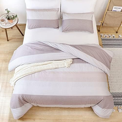  JANZAA Queen Comforter Set Sage Green Comforter Soft Microfiber Queen Bed Set 3 Piece Striped Comforter Set With 2 Pillow Cases Lightweight Fluffy Bedding Down Alternative For All Season