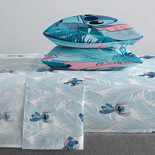  Jay Franco Disney Lilo & Stitch Floral Fun Queen Sheet Set - 4 Piece Set Super Soft And Cozy Kid’s Bedding - Fade Resistant Microfiber Sheets (Official Disney Product)