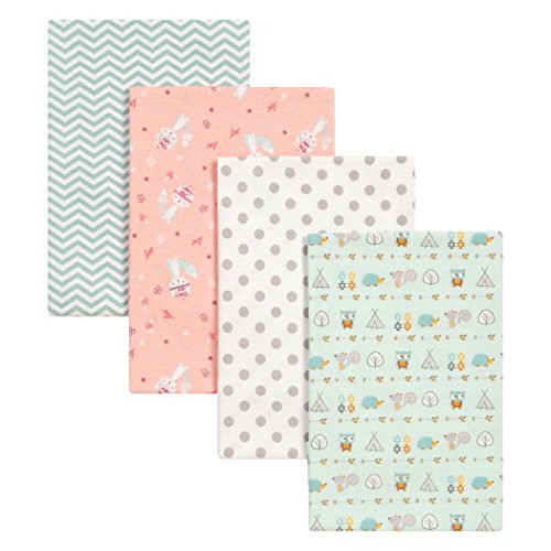  Bear 4 Pack Flannel Blankets, Grey